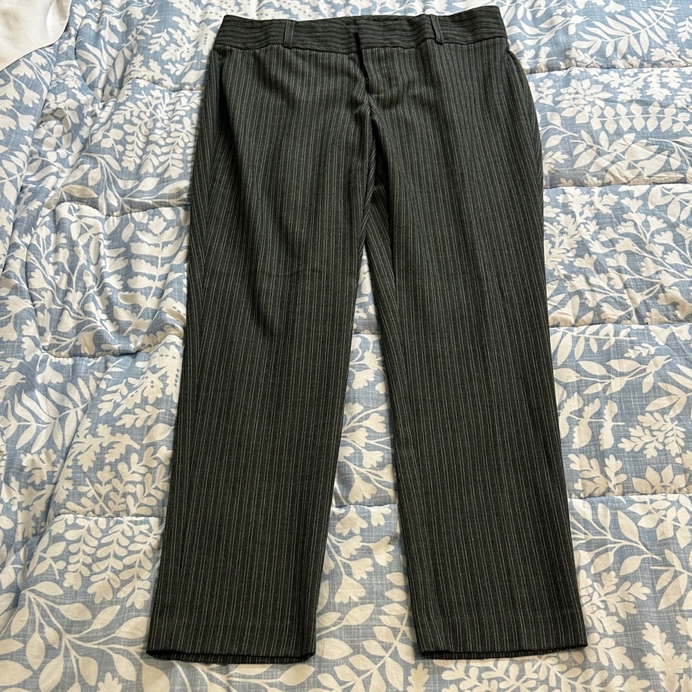 Women's Elegant Striped Black Trousers